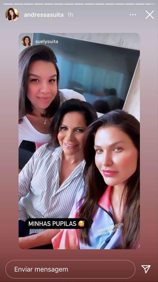 Andressa Suita com a mãe e a irmã