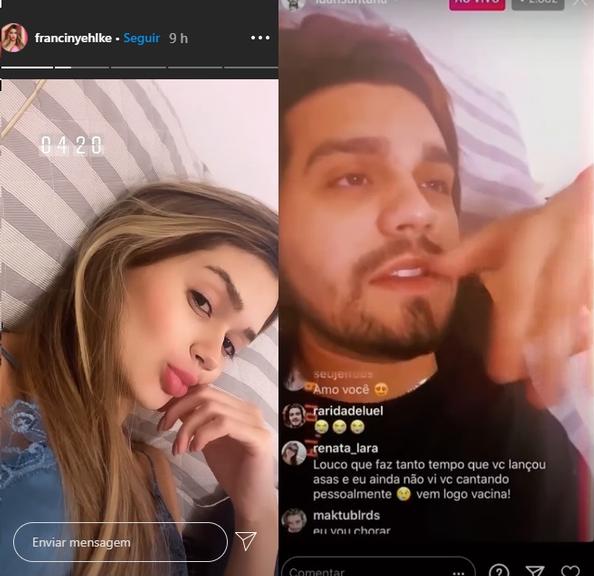 Luan Santana e influencer surgem deitados na mesma fronha