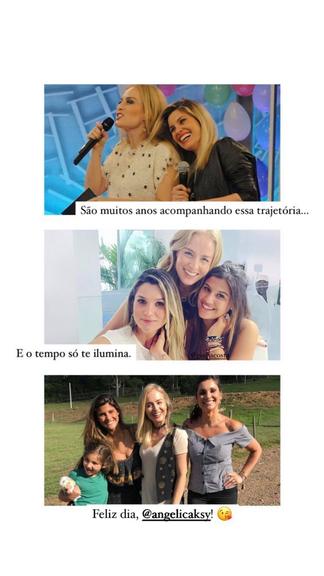 Flávia Alessandra parabeniza Angélica com linda homenagem