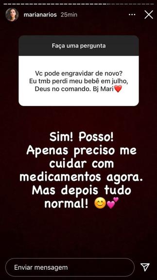 Mariana Rios fala se pode engravidar novamente