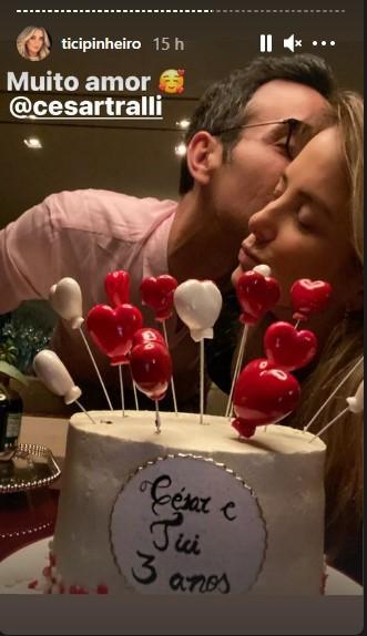 Ticiane Pinheiro e Cesar Tralli comemoram aniversário de casamento