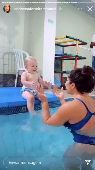 Andressa Ferreira e Bento na natação