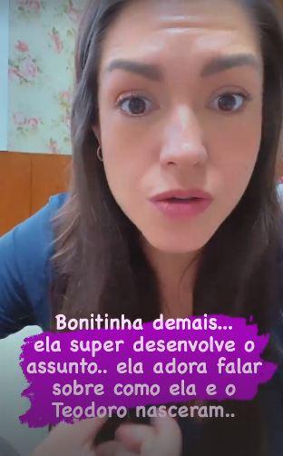 Thais Fersoza explica para a filha 'como nascem os bebês'