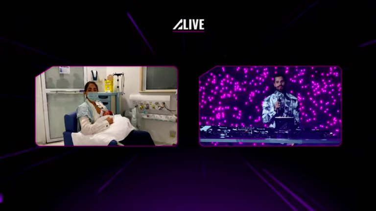 Alok mostra a filha e Romana Novais durante live