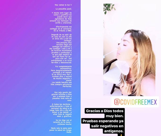 Anahí revela que contraiu Covid-19 durante a live do RBD