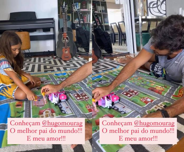 Deborah Secco flagra o marido brincando com a filha