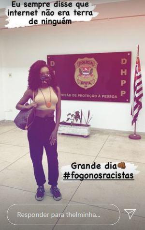 Thelma Assis vai à delegacia denunciar ataques racistas