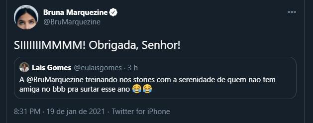 Bruna Marquezine fala sobre o BBB21