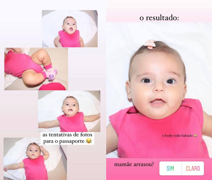 Carol Dias mostra a foto do passaporte da filha e se derrete