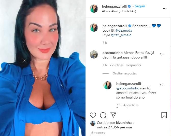 Helen reagiu na web