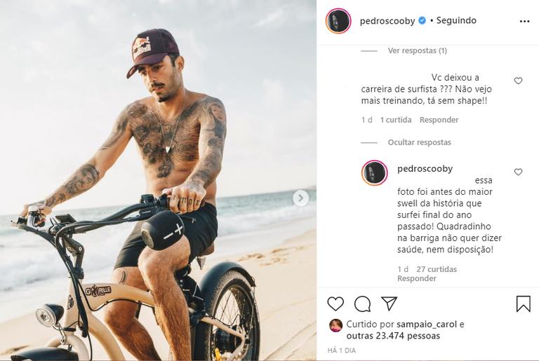 Pedro Scooby rebate críticas ao corpo