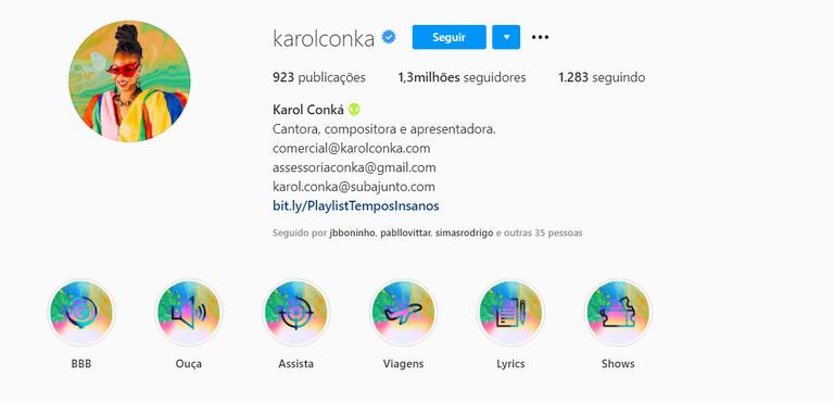 Karol Conká seguidores