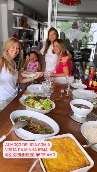 Ticiane Pinheiro faz almoço especial com a irmã e as filhas