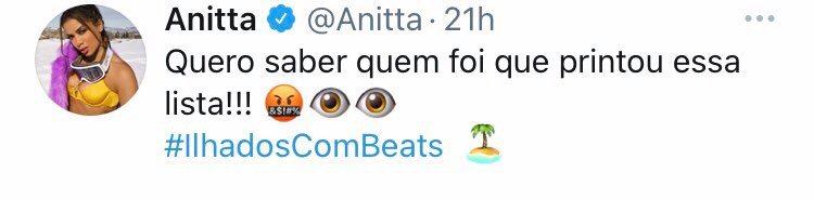 Anitta mostra a primeira letra dos nomes dos escolhidos para reality na ilha