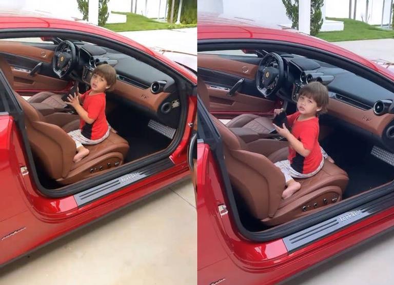 Filho de Gusttavo Lima em carro luxuoso