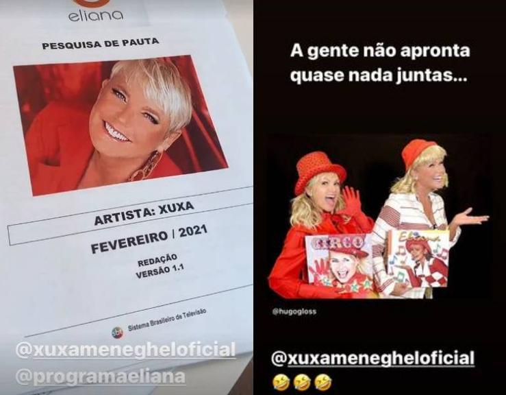 Eliana e Xuxa se reencontram para gravação de programa