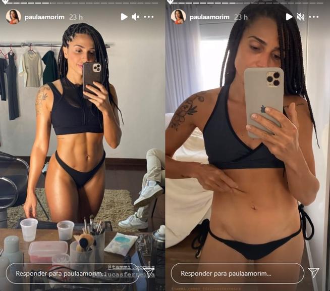 Paula Amorim mostra antes e depois do corpo após 'No Limite'