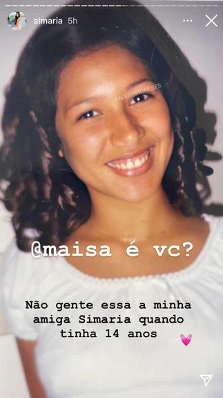 Simaria foto de quando era adolescente