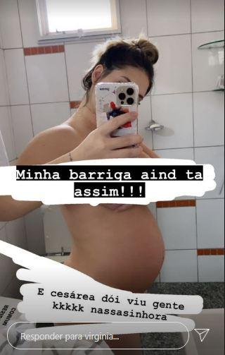 Virginia Fonseca mostra barriga após cesárea