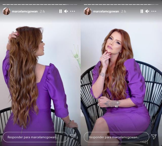 Marcela Mc Gowan radicaliza e surge com o cabelo escuro