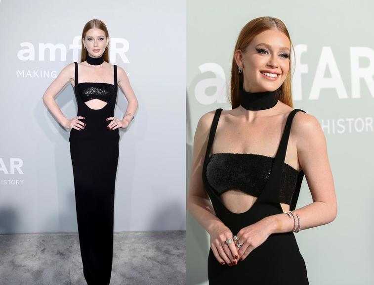 Marina Ruy Barbosa aposta em vestido decotado em Cannes