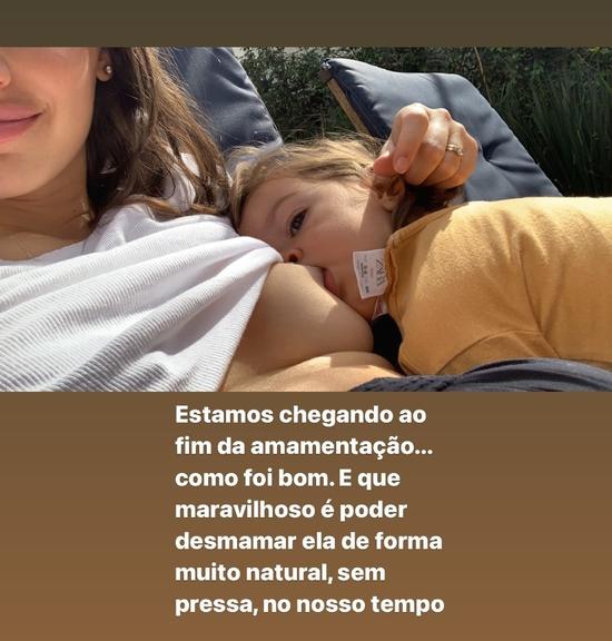 Laura Neiva fala sobre desmame da filha, Maria