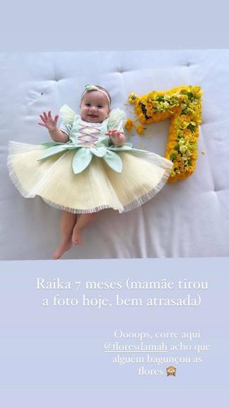 Romana Novais mostra bastidores do mesversário de Raika