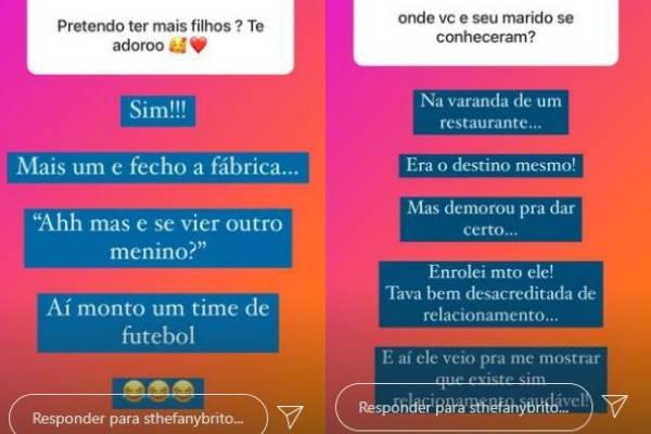 Sthefany Brito revela se pretende ter mais filhos