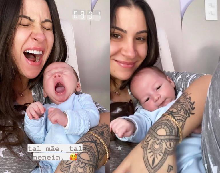 Bianca Andrade publica cliques matinais com o filho