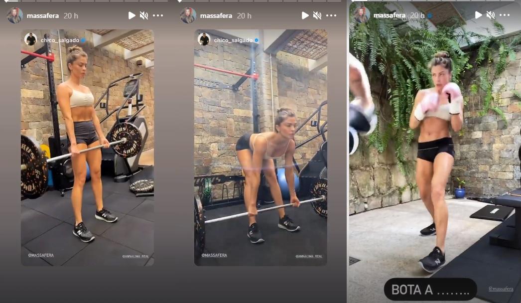 Grazi Massafera pega pesado em treino e exibe shape sarado