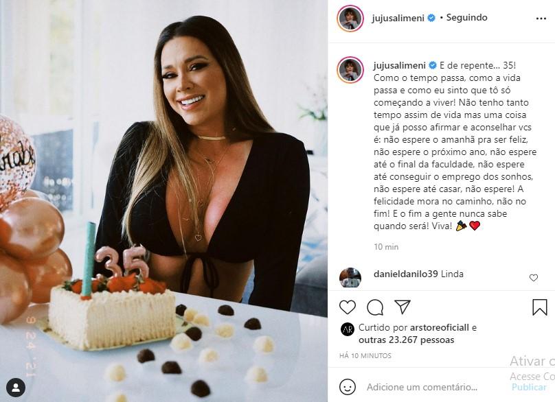 Juju Salimeni comemora aniversário