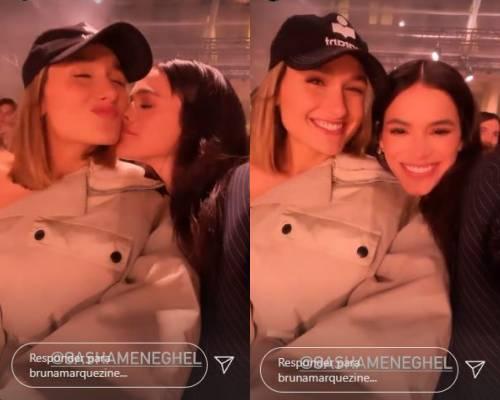 Bruna Marquezine e Sasha assistem desfile juntas em Paris