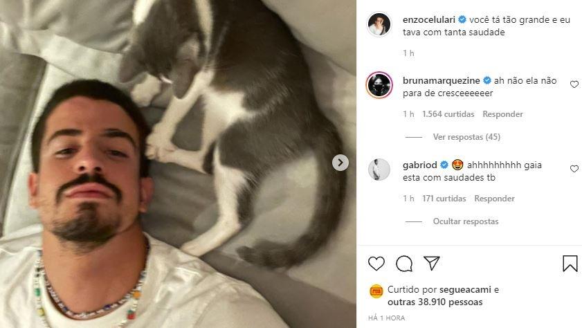 Bruna Marquezine comenta foto de Enzo Celulari