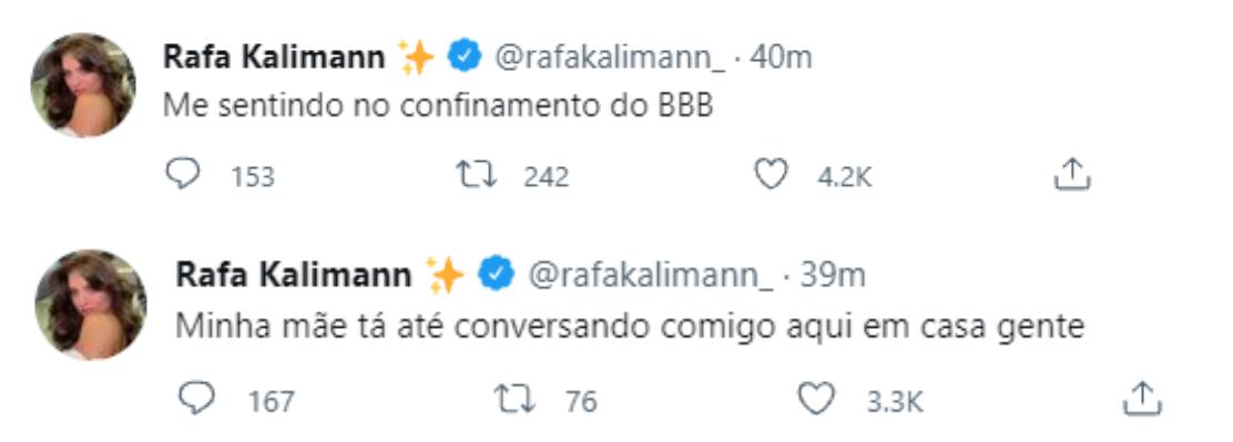 Rafa Kalimann brinca sobre a pane nas redes sociais