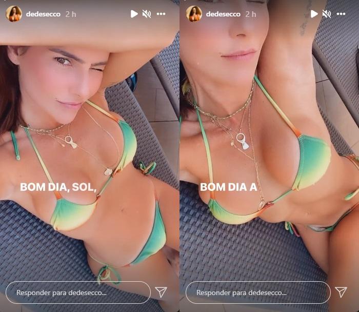 De biquíni, Deborah Secco renova o bronzeado e exibe corpão