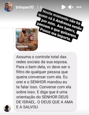 Marido de Andressa Urach manda recado após assumir perfil