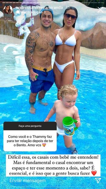 Andressa Ferreira fala sobre intimidade com Thammy Miranda