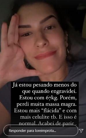 Lorena Improta fala sobre o corpo pós-parto