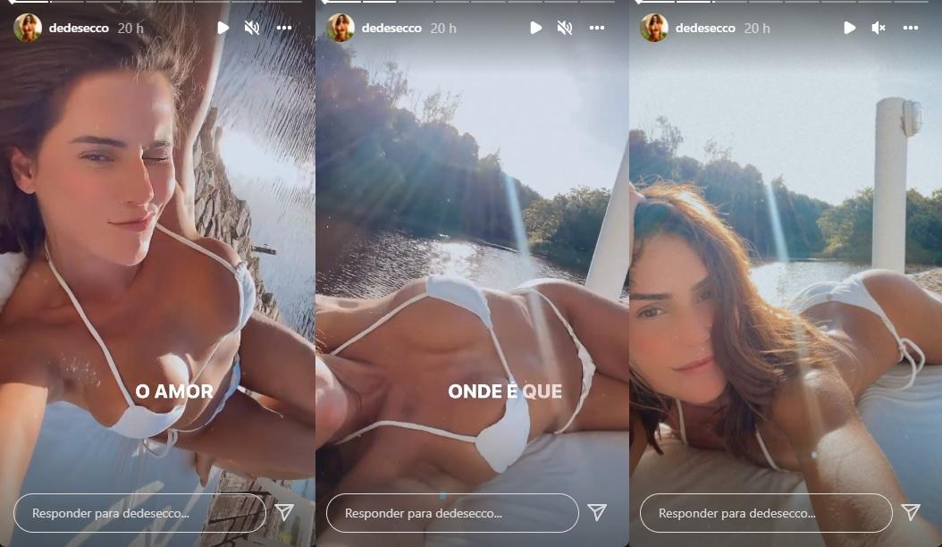 Deborah Secco empina o bumbum renovando o bronzeado