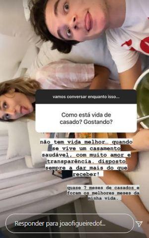 João Figueiredo fala sobre a vida de casado com Sasha