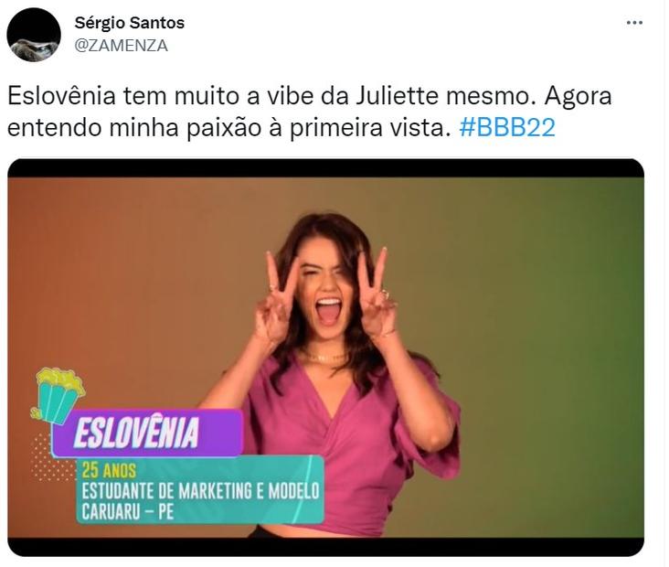 BBB22: Participante Eslôvenia é comparada a Juliette na web