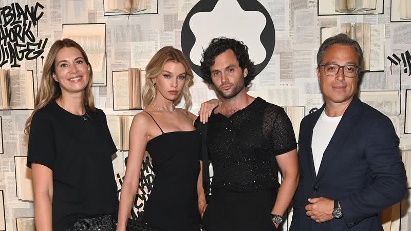 Stephanie Radl, Stella Maxell, Penn Badgley, Nicolas Baretzki - Mark Sagliocco/Getty Images for Montblanc