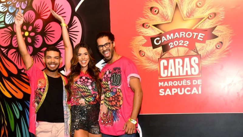 Vinicius, Larissa e Luciano na Sapucaí - George Magaraia/CARAS