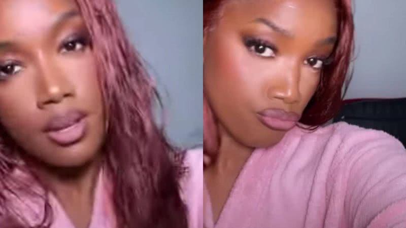 Iza choca ao surgir de cabelo rosa - Reprodução/Instagram