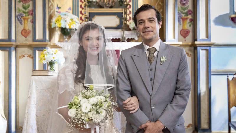 Casamento de Olívia (Debora Ozório) e Tenório (Jayme Matarazzo) na novela Além da Ilusão - Fotos: Globo/ Fábio Rocha