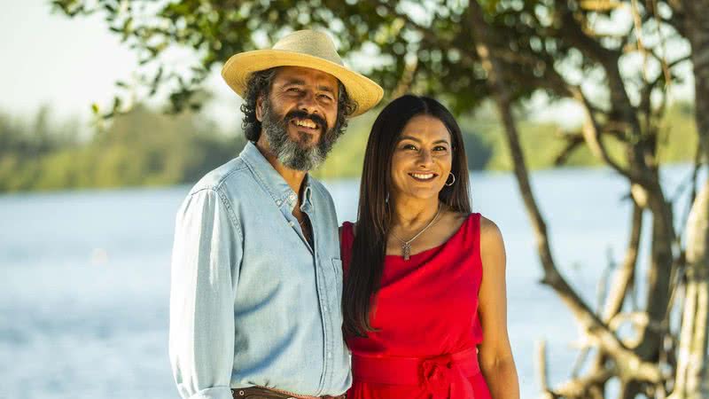 José Leôncio (Marcos Palmeira) e Filó (Dira Paes) na novela Pantanal - Foto: Globo / João Miguel Junior