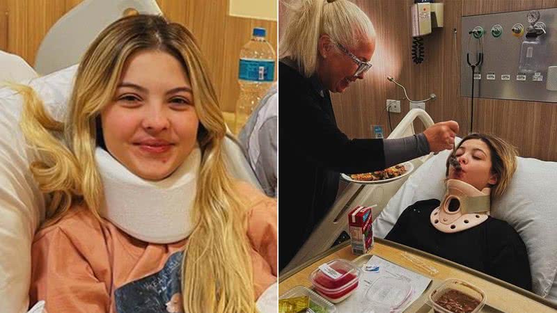 Julia Gomes no hospital após fratura na coluna - Foto: Reprodução / Instagram