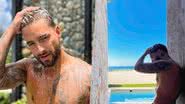 Maluma baixa a toalha até o limite e deixa parte do bumbum à mostra em clique sensual - Foto/Instagram