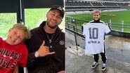 Neymar Jr se derrete com fotos do filho, Davi Lucca, no estádio do Santos - Reprodução/Instagram