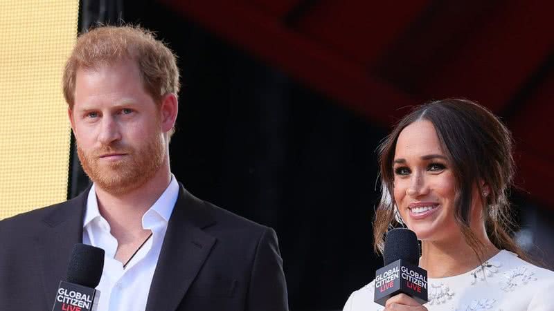 Meghan Markle e Príncipe Harry em cerimônia - Foto: Theo Wargo/Getty Images